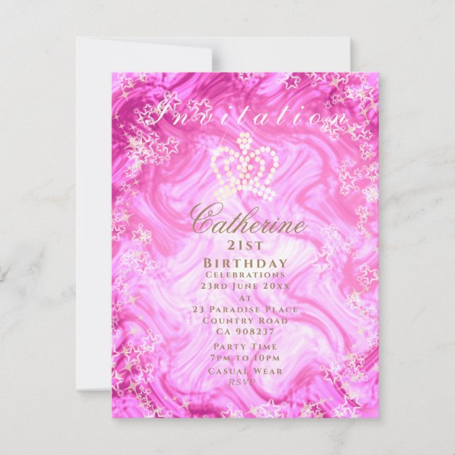 Invitation rose rayonnante de la Couronne (Devant)