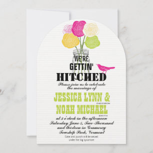 Invitation Rose romantique rustique Mason Jar Inséparable