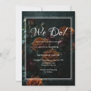 Invitation Rose romantique sombre et moody