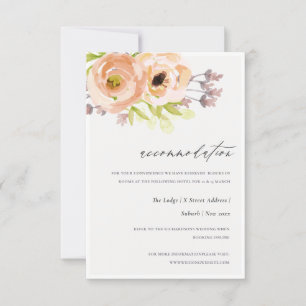 INVITATION ROSE ROMANTIQUE, VIOLET, BLEU FLORAL LOGEMENT