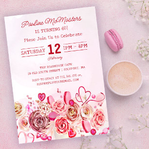 Invitation Rose Rose Coeur Tourbillonnant Saint Valentin 60e