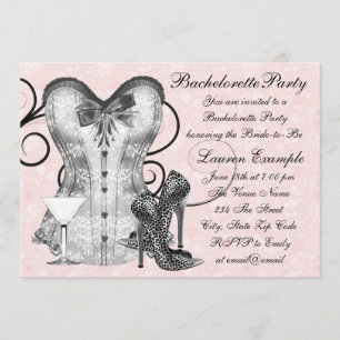 Invitation Rose rose Corse Martini rose Bachelorette