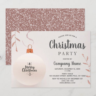 Invitation Rose Rose Gold Parties scintillant Corporate Holid