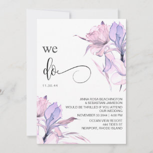 Invitation *~* Rose rose pâle rose floral RSVP AR15 QR MARIAG