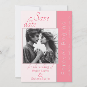 Invitation Rose rose pour toujours commence mariage Enregistr