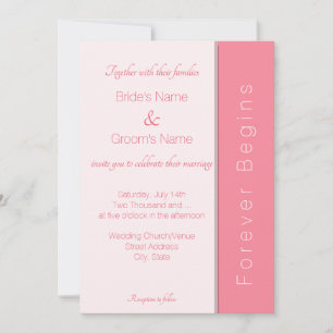 Invitation Rose Rose pour toujours commence un mariage élégan