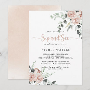 Invitation Rose rose rose classique Sip et voir
