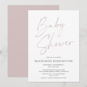 Invitation Rose rose rose rose rose moderne bébé fille douche