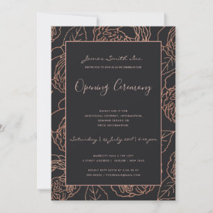 INVITATION ROSE ROSE ROSE ROSE ROSE NOIR FLORALE FLORALE CÉRÉ
