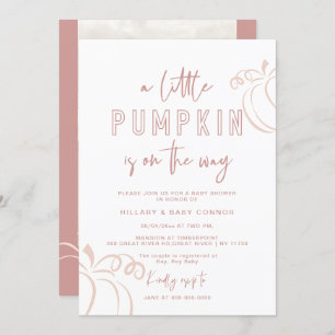 Invitation Rose Rose Un Petit Baby shower Citrouille