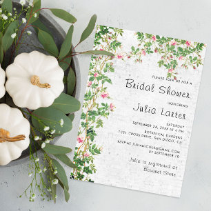 Invitation Rose Rose Vieux Mur Vintage Journal Fête des marié