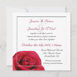 Invitation Rose rouge
