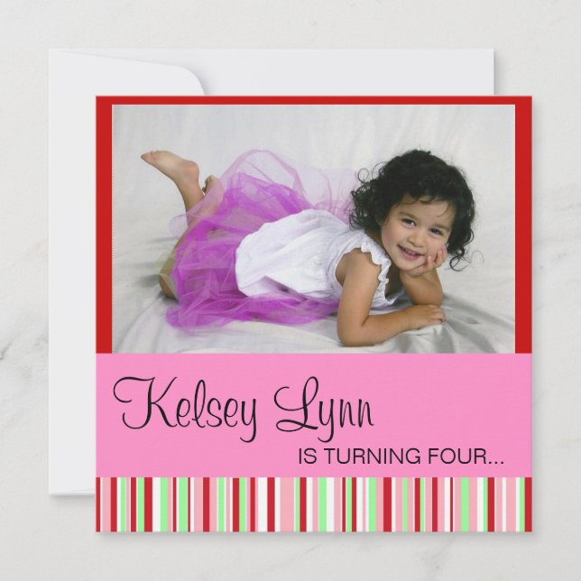 Invitation rose rouge de photo de pastèque (Devant)