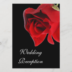 Invitation Rose rouge de réception de mariage à l'invitation