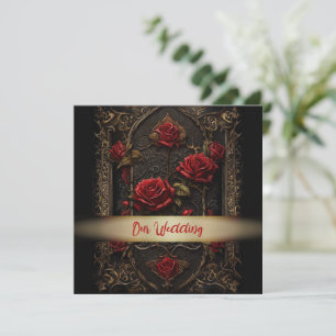 Invitation Rose rouge gothique