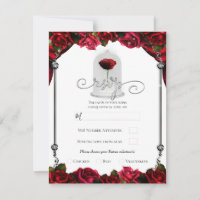 Rose rouge magique, or blanc, argent, RSVP à la fê