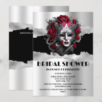 Rose rouge noir mascarade douche nuptiale