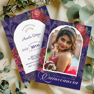 Invitation Rose Rouge Royale Quinceanera