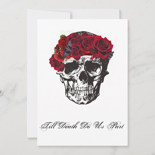 Invitation Rose rouge Till Death Do Us Part (Devant)