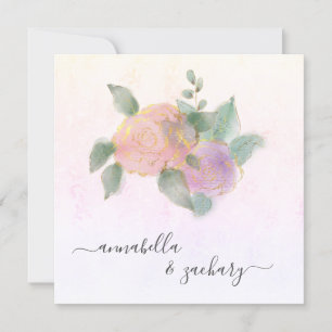 Invitation *~* ROSE + RSVP QR Parties scintillant or - AR12 M