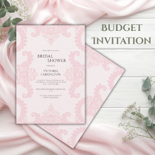 Invitation Rose Ruban Fantaisiste Vintage Budget Enterrement 