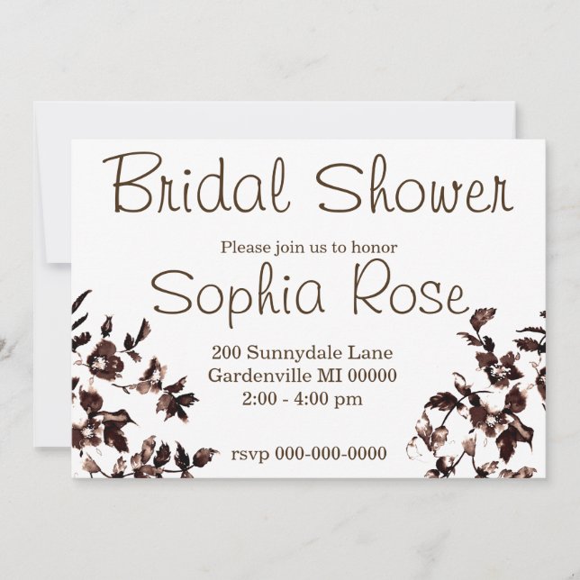 Invitation Rose rustique vintage (Devant)