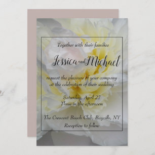 Invitation rose sensible de mariage de pivoine