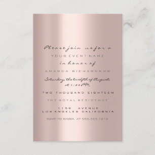 Invitation Rose simple Gold Blush Bridal Sweet 16e