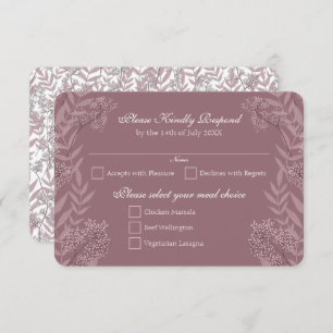 Invitation Rose Taupe Mariage Vintage Botanique