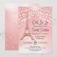 Rose Tour Eiffel Parties scintillant Éclairage dou