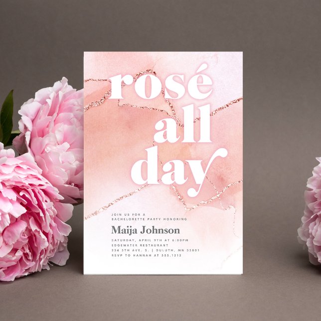 Invitation Rosé toute la journée Bachelorette Party Invitatio (Créateur téléchargé)