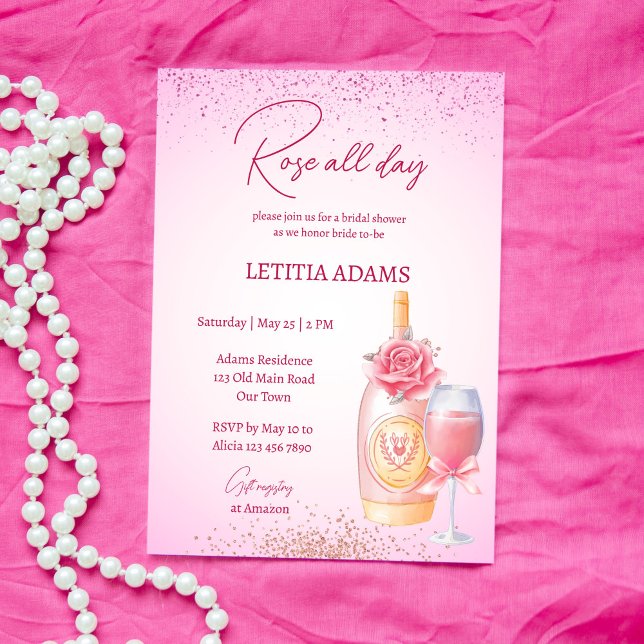 Invitation Rose toute la journée nuptiale brunch rose (Créateur téléchargé)