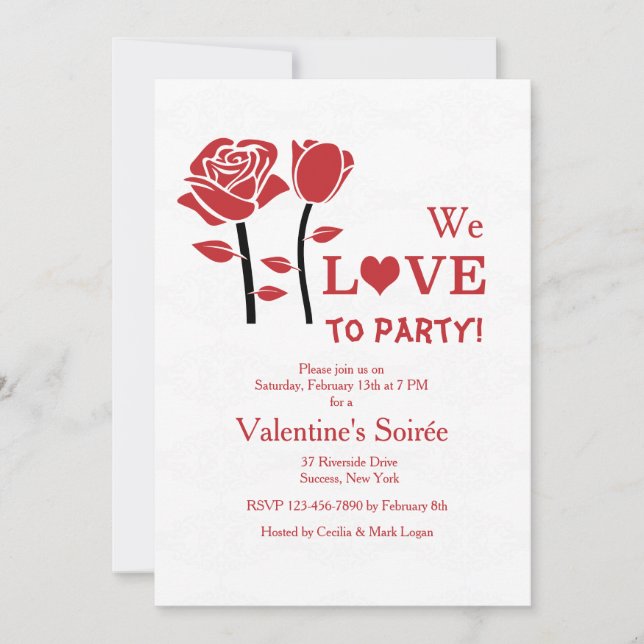 Invitation Rose Valentine (Devant)