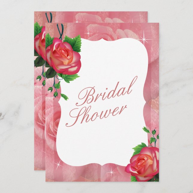 Invitation Rose victorien Dusty Floral Mariage (Devant / Derrière)