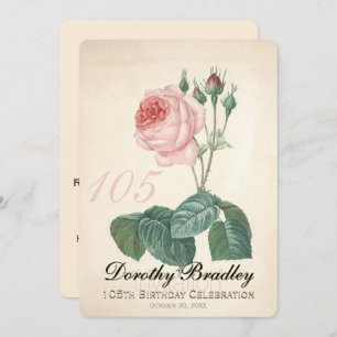 Invitation Rose Vintage 105e anniversaire Coutume I