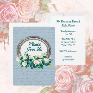 Invitation Rose vintage Antique Lettering