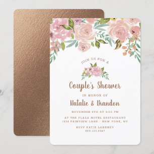 Invitation Rose Vintage Dusty Wedding shower rose