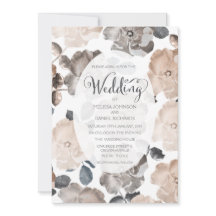 Invitation Rose vintage Typographie Mariage