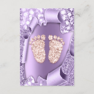 Invitation Rose violet Baby shower pieds garçon fille 3d Part