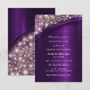 Invitation Rose Violet Parties scintillant Fête des mariées A