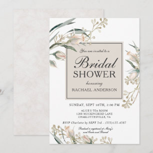 Invitation Rosebustes blancs femelles Fête des mariées floral