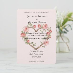 Invitation Rosée Noire Romantique Rose Rose Rose Mariage du c