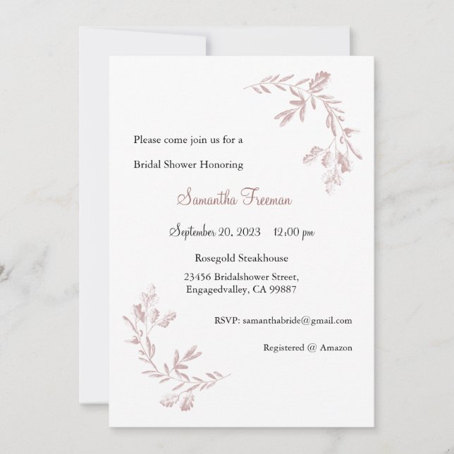 Invitation Rosegold, Faire-part de mariage, Or ros (Devant)