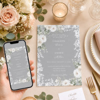 Roses blanches ivoire neige grise mariage hivernal