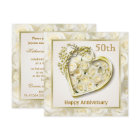 Roses blancs et cœur 50e anniversaire de mariage