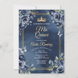 Invitation Roses bleus de la marine mexicaine 16ème anniversa