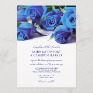 Invitation Roses bleus épousant l'invitation