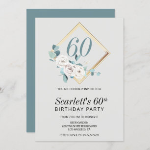 Invitation Roses dans un cadre Anniversaire