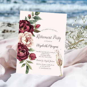Invitation Roses de Bourgogne, Retraite en verre de Champagne
