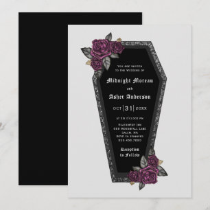 Invitation Roses de café étincelle Mariage d'Halloween